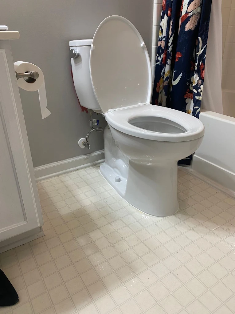 Toilet reset with a new supply and seal
