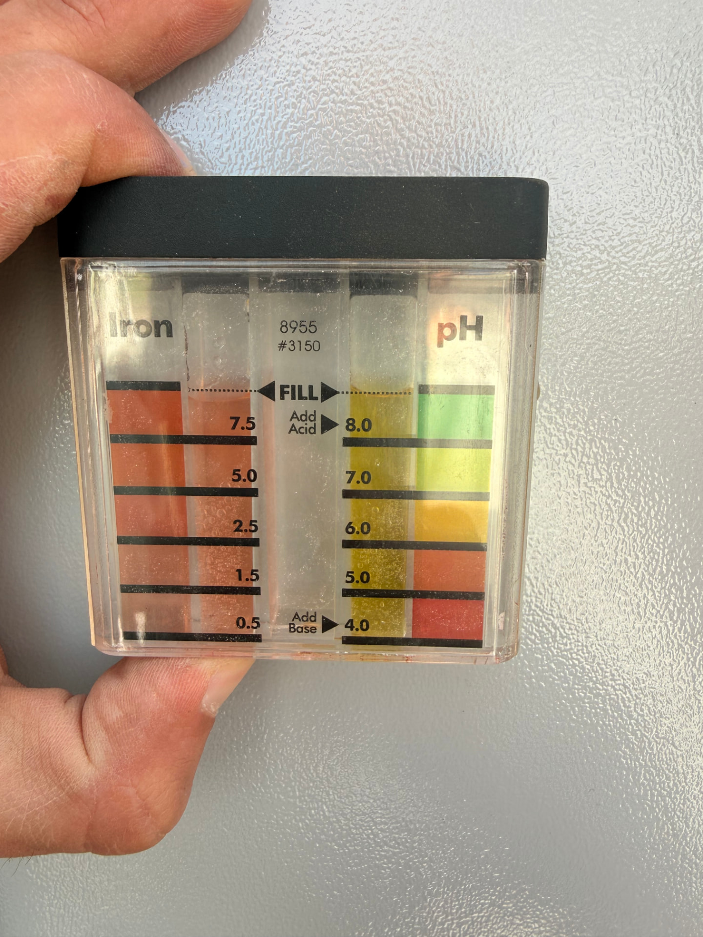 Well water tested for iron and pH